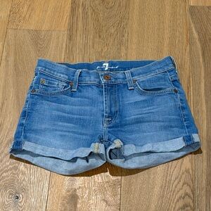 7 For All Mankind Denim Cuffed Shorts Size 23